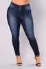 Jeans da donna taglie forti a vita alta casual Jeans skinny denim fat mom L-5XL prezzo all'ingrosso di alta qualità 240320