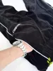 メンズフーディーズブラックベルベット刺繍レターアスクセルフパンツカジュアルルーズメン女性トラックスーツジップアップパーカー
