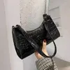 Sac rétro Crocodile motif aisselle pour femmes France Baguette PU cuir épaule avancée dame sacs à main