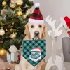 犬のアパレルクリスマスバンダナストライアングルペットバンダナキャットスカーフは、小さな中程度の大きなペットのために帽子で調整可能