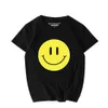 designer 2024 Ss South Koea Ulzzang Hauku Catoon Smiling Face Pint Fo Male and Female Couples Shot Sleeved T-shit Loose Koean Vesion Student Pue Cotton