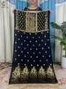 Vêtements ethniques Africain Abaya Femmes Robe Plaqué Or Coton Ajustement Ample Avec Grande Écharpe Boubou Maxi Islamique Été