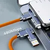 Super szybki kabel danych z stopu cynku Super szybkie ładowanie dla Huawei iPhone'a, 2 przeciąganie 2 kabel ładowania 4 w 1 kabel ładujący