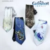 Neck Ties Neck Ties Genshin Impact Kaedehara Kazuha Tartaglia Wanderer Role Play Tie JK Uniforms Embroidered Necklace Unisex Clothing Accessories Gift Y240325