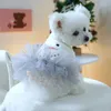 Hundebekleidung Hundegarnkleid mit Schneemannmuster Weihnachtsrock Herbsthochzeitskleider 6XDE