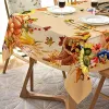 Boxes Thanksgiving Autumn Harvest Pumpkins and Turkey Decorations Wedding Holiday Table Cover Party Dinner Decor Waterproof Tablecloth