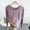 Koszulki damskie T-shirt baza o nokrecie 2024 Spring Autumn Slim Slim Mleved Korean wszechstronne bawełniane bawełniane kolory