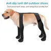 犬のアパレルサスペンダーブーツ防水プロテクターソフトパピーノンスリップウィンターシューズ犬用の調整可能なブーツ