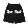 American Trendy Letter Printed Casual Sports Shorts for Men's Summer New Versatile Loose Wide Leg Capris
