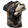 T-shirt d'été pour hommes Animal Wolf Print Casual manches courtes Vêtements Fi Street O-cou Pull surdimensionné T-shirts pour hommes c1Ko #