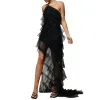 Grundlegende Freizeitkleider Damen S Cutout Crossover Rückenfreies Minikleid Mesh Sheer Tle Irregar Party Midi Beach Drop Delivery Bekleidung Damen Ot7K2