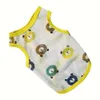 Adorable gilet de chien respirable pour toutes les saisons - 1pc, léger absorbant de sueur avec détail en dentelle, diverses impressions mignonnes