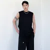 Men's Tank Tops LUZHEN Korean Elegant Split Design Sleeveless Vest 2024 Summer Solid Color Metal Buckle Fashion Street Handsome LZ1582