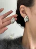 Boucles d'oreilles Vintage en métal or argent, mélange de couleurs, haricots lisses pour femmes, tempérament Simple, accessoires de bijoux quotidiens