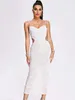 Casual Dresses Women Luxury Sexy V Neck White Pearl Beading Cut Out Maxi Long Bodycon Gowns Dress Birthday Elegant Evening Party Club