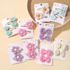 Haaraccessoires 8 Stuks Mooie Haarspelden Voor Meisjes Kinderen Zachte Bloem Strik Clip Kids Leuke Stof Haarspeldjes Snap Ornamenten