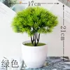 Flores decorativas 17x21cm Bola de hierba verde Plantas de árboles pequeños Bonsai Hogar Jardín Dormitorio Sala de estar Decoración Arreglo floral falso DIY