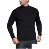 Motha para homens moda 1/4 tirolos de zíper moldura V para pescoço de colarinho de colarinho de colarinho casual lã quente malha masculina tops gota entrega entrega oteup