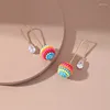 Dangle Earrings Fashion Mini Beads Ball All Match Colorful Hand Made Women Gift