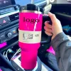 Neon roze elektrisch roze 40oz Tumbler gele oranje