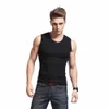 Covrlge-camiseta sin mangas c cuello rojo para hombre, Chaleco Ajustado sin mangas c cuello en V, MBJ001, verano 2021 T2IA#