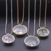 Pendant Necklaces 5Pcs/Lot Stainless Steel Clear Round Floating Po Memory Locket Living Relicario Women Collares Jewelry Bulk