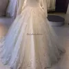 Eleganckie sukienki ślubne mulitmah 2024 Aplikacje koronkowe sukienki ślubne z długim rękawem w ogrodzie ogrodowa panna młoda sukienka islamska muzułmańska novia szata de Mariee