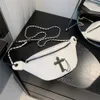 14% OFF Designer bag 2024 Handbags Solid Color Trendy Personality Cool and Handsome Cross Skull Dark Gothic Style One Shoulder Crossbody Chain Womens