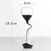 Kurva design svart timglas modern stil hem dekor tillbehör glas hantverk enkelt interiörbord prydnad estetisk sandklocka 240314