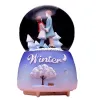 Scatole Coppia Moonlight White Crystal Ball Music Box Box San Valentino Decorazione per la casa Snow Glowing Regalo di compleanno creativo rotante