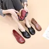 Casual Shoes Women Spring Autumn Breathable Female Loafers Round Head Leather Flat Slip-on Low Heel Mom Working WSH4475