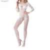 Ensemble sexy Femmes lingerie sexy une pièce vêtements ajustés dentelle solide sous-vêtements transparents entrejambe ouvert chaussettes longues vêtements exotiques chauds C24325