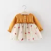 Abiti da ragazza primavera bambino per ragazze coreano carino manica lunga in cotone pizzo principessa rosso abito da bambino nato vestiti abbigliamento per bambini BC836