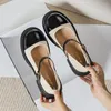 Dress Shoes 2024 Autumn Women's Leather Color Matching Design Mary Jane Loafers Korean Style Casual Party And Office Wear