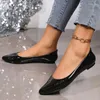 Buty zwykłe 2024 Summer Transparent Solid płytkie dla kobiet spiczaste palce u stóp Flat Zapatos de Mujer