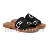 Dames Woody slides Designer canvas rubberen slippers wit zwart bruin roze zeil dames muildieren platte sandalen mode buiten strandschoenen