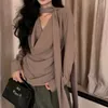 Kvinnors blusar Plamtee Solid Elegant Women Work Wear High Street Slim Spring Gentle 2024 Office Lady Full Sleeve Chic Minimalist