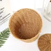 Cestini Cestino per rifiuti in rattan con coperchio Fioriera Cestini portaoggetti in tessuto Cestino per rifiuti in vimini Contenitore per rifiuti per camera da letto Cestino per giocattoli domestici