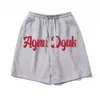 American Trendy Letter Printed Casual Sports Shorts for Men's Summer New Versatile Loose Wide Leg Capris