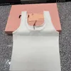2024ss novo mm carta padrão de malha halter luxo sexy camiseta feminina cravejado manga curta colete clássico feminino topo de malha
