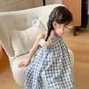 Mädchen Kleider 2024 Stile Mädchen Plaid Weste Kleid Ärmellose Sommer Mode Kinder Kleidung 2-8 Jahre