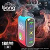 Bang Dual Coil 18000 Puffs Disposable Vape Puff 18K Rechargeable E Cigarettes Mesh Coil with Digital Screen Display Pre-filled 26ml Pod Carts Big Vaper
