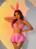 Ensemble sexy jeu de rôle lapin femme latex sous-vêtements nu femme pornographie PVC fétiche sissy sexy sexe chaud vêtements en cuir robe de soirée dames C24325