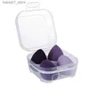 Svampar Applicators Cotton 4 Makeup Sponge Puff Dry Wet Combination Womens Basic Powder Slit Cut Q240326