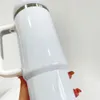 Sublimação em branco branco brilhante H2.0 caneca térmica de aço inoxidável isolada de 30 onças garrafas de água de café com tampa e canudo para impressão de logotipo personalizado