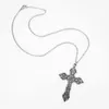 Hänge halsband retro goth korshalsband för män kvinnor religiös tro semester personlighet klassisk rostfritt stål smycken punk gåva