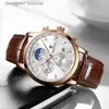 Armbandsur Lige Mens Luxury Leather Waterproof Sports Quartz Watch Chronograph Military Mens Reloio Mens Giftc24325