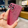 Mobilfunkkoffer Kamera -Objektivglasschutz Glitter Hülle für iPhone 15 14 13 12 11 Pro Max Bling Leder Hautschockdcover H240326