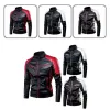 Herren Classic Biker Lederjacke Fleece Pu Jacke Motorrad Wasserdicht Cool Fi Farben Aviator Motor Herbst Wintermantel o5Up #