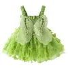 Mädchen Kleider Kinder Kleid Schmetterling Flügel Fee Mädchen Prinzessin Pailletten Großen Saum Mesh Kindergarten Leistung Sommer